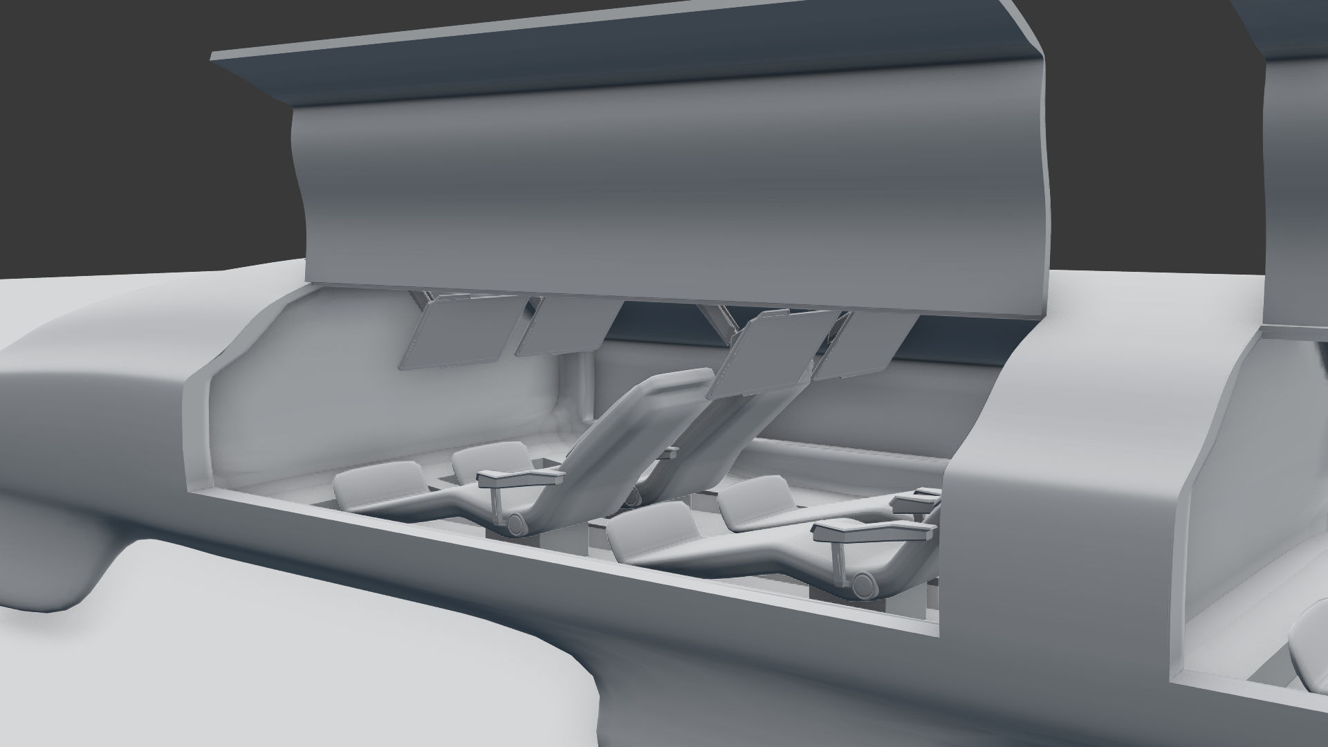 Hyperloop futuristic high speed train 3D model_13