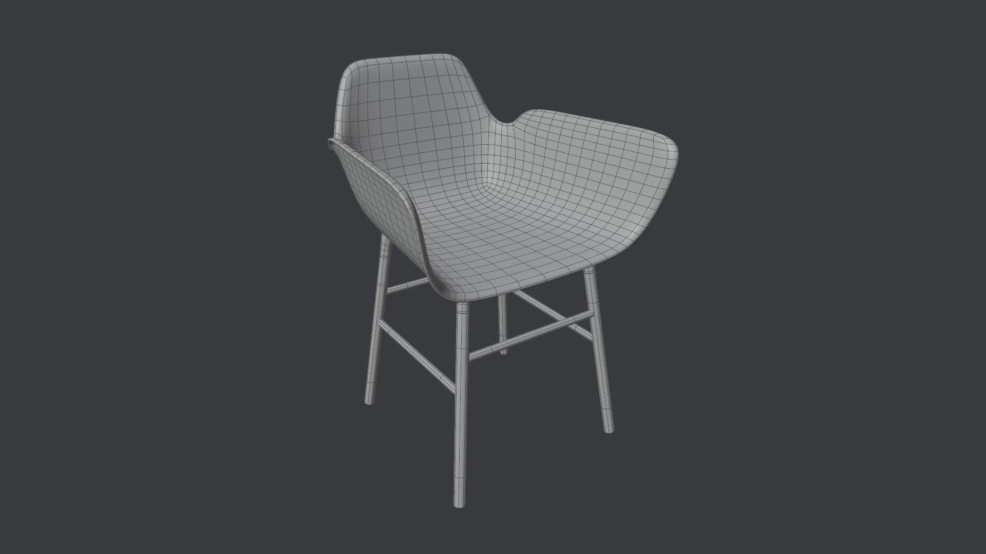 Bar Chair  Low-poly 3D model_8