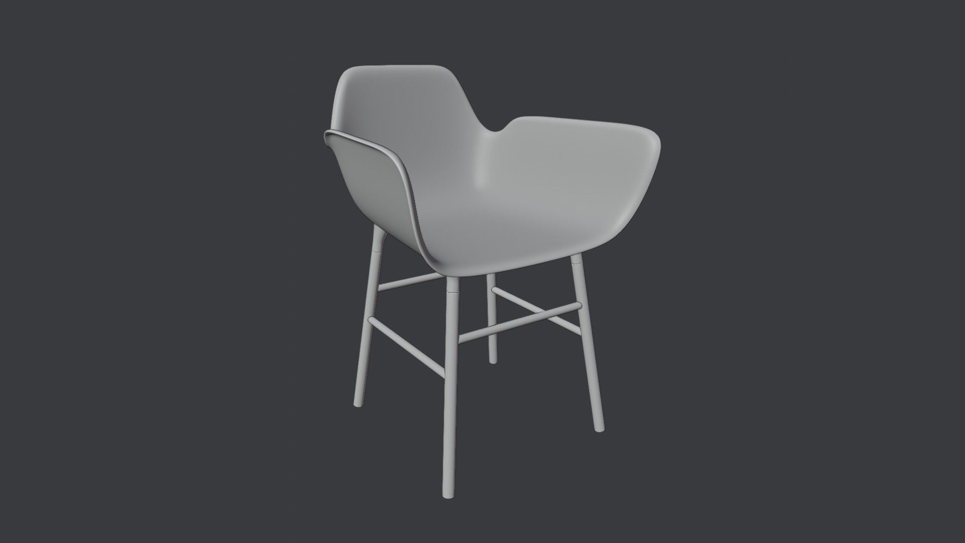 Bar Chair  Low-poly 3D model_6