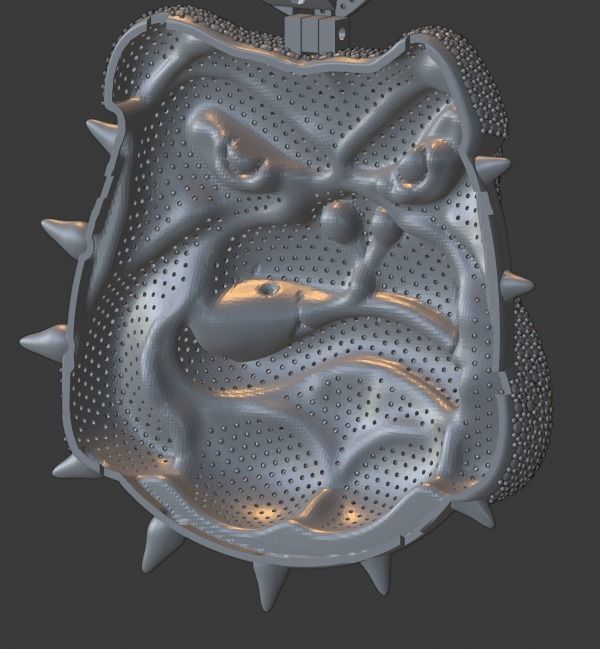 Iced out Cartoon Angry Bulldog 3D print model_3