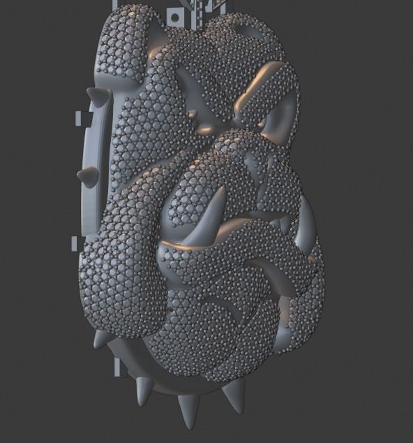 Iced out Cartoon Angry Bulldog 3D print model_2