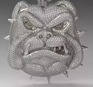 Iced out Cartoon Angry Bulldog