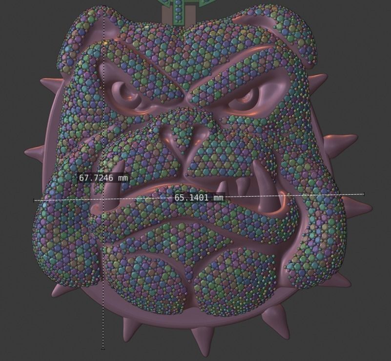 Iced out Cartoon Angry Bulldog 3D print model_6