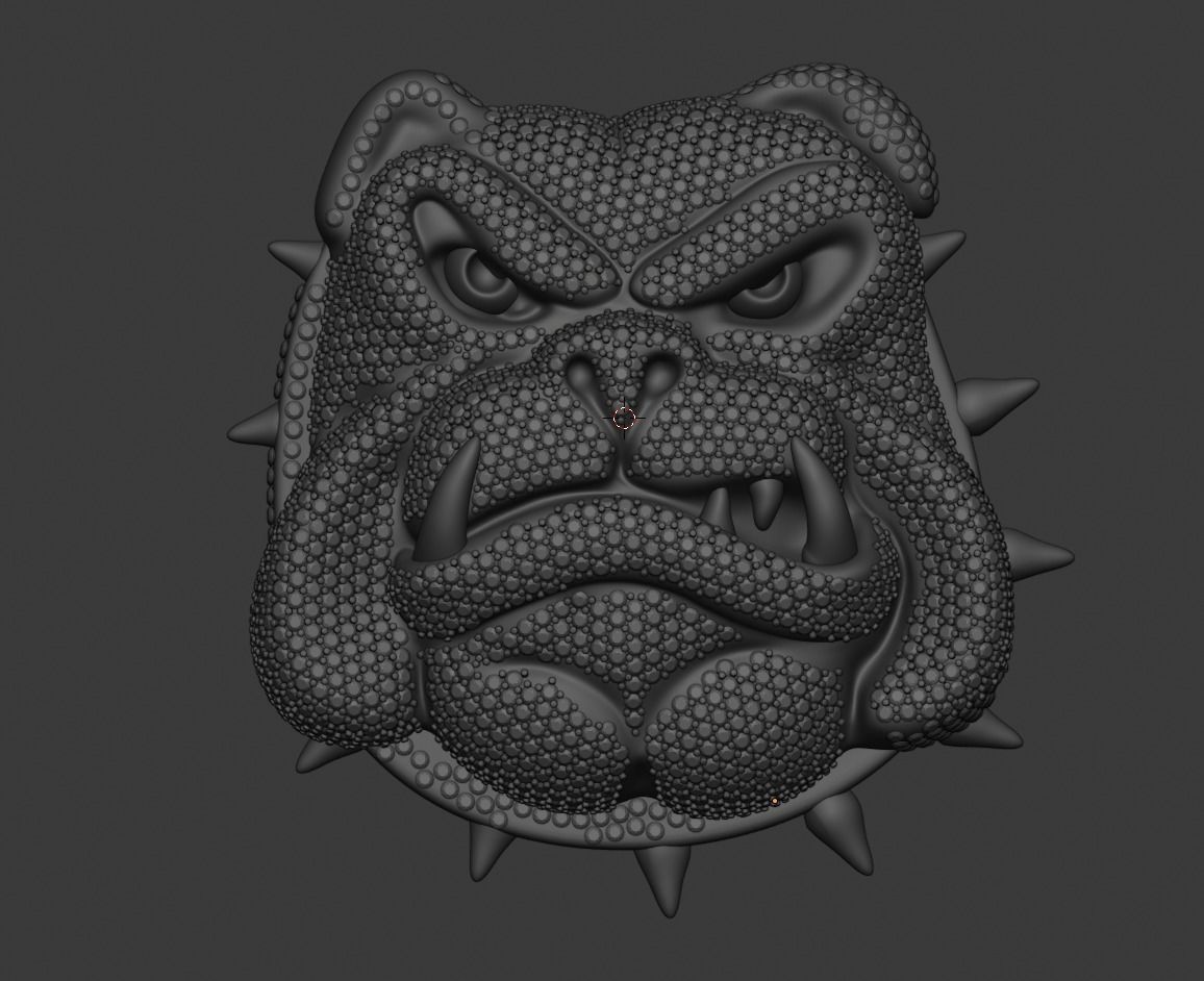 Iced out Cartoon Angry Bulldog 3D print model_1