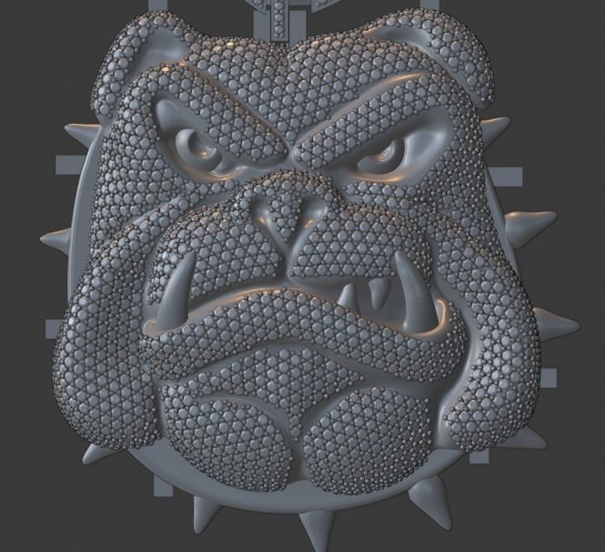 Iced out Cartoon Angry Bulldog 3D print model_4