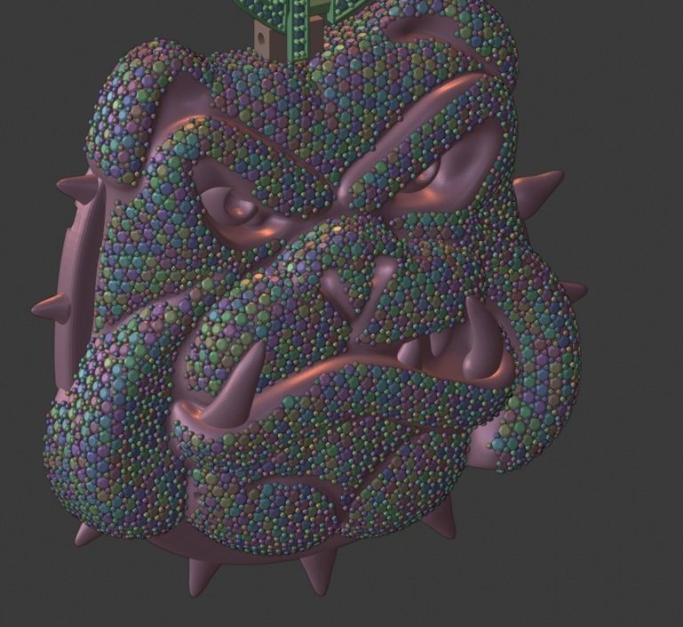 Iced out Cartoon Angry Bulldog 3D print model_5