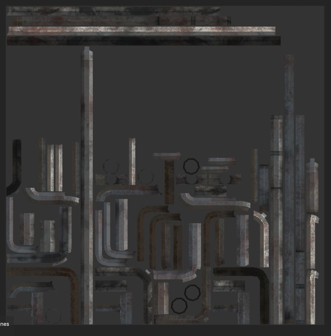 Industrial 3 Pipes  Low-poly 3D model Low-poly 3D model_9