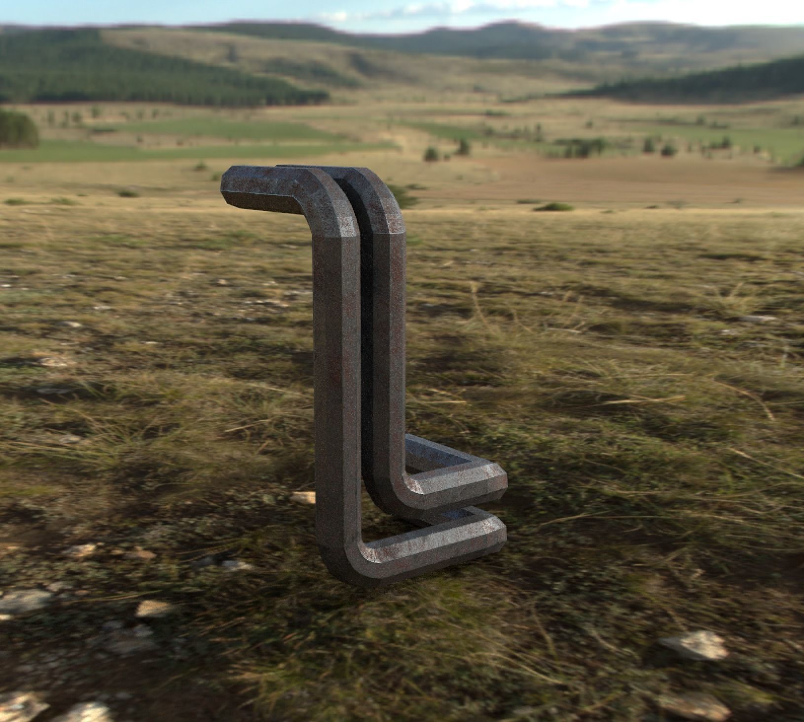 Industrial 3 Pipes  Low-poly 3D model Low-poly 3D model_3