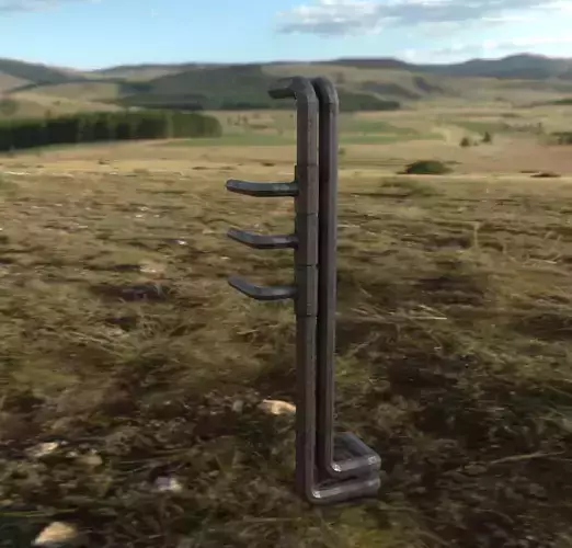 Industrial 3 Pipes  Low-poly 3D model