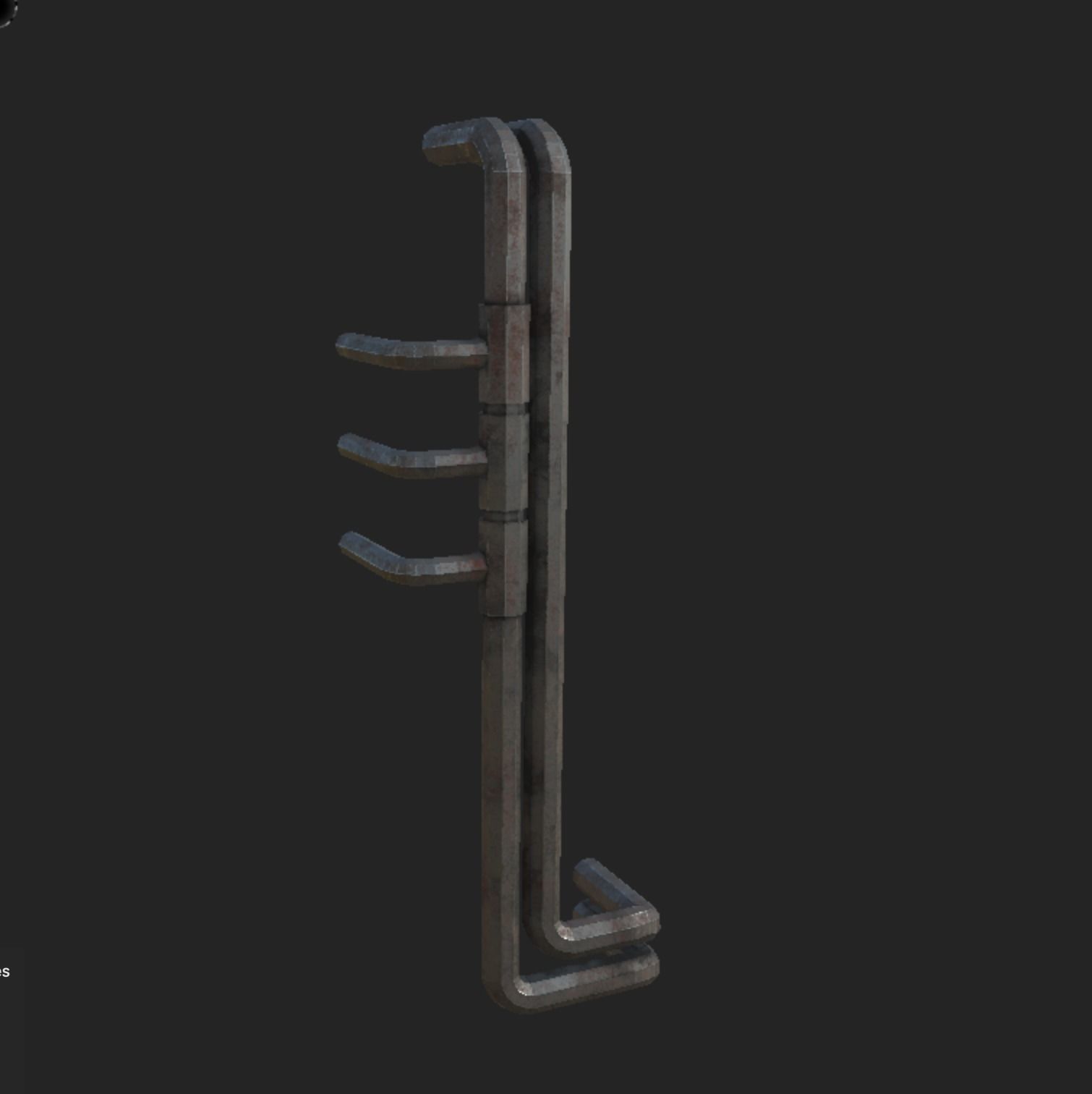 Industrial 3 Pipes  Low-poly 3D model Low-poly 3D model_6
