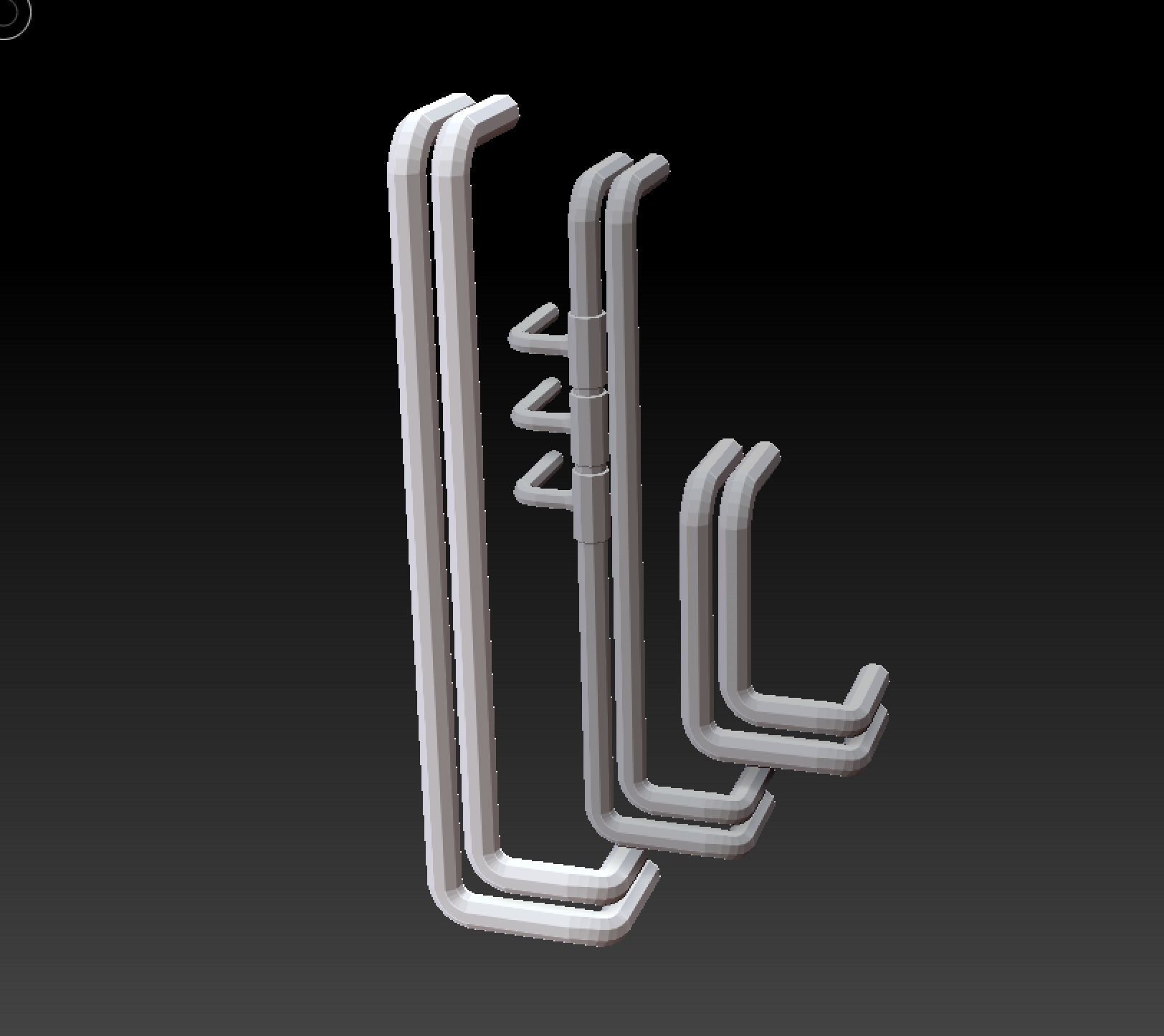 Industrial 3 Pipes  Low-poly 3D model Low-poly 3D model_1