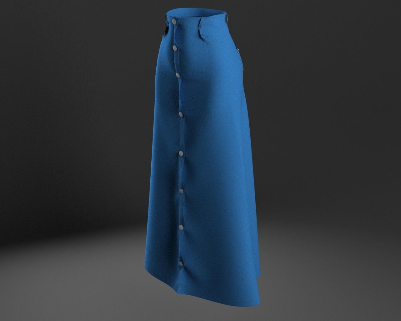 Stylish Designer Women Denim A line Skirt 3D model  3D model_4
