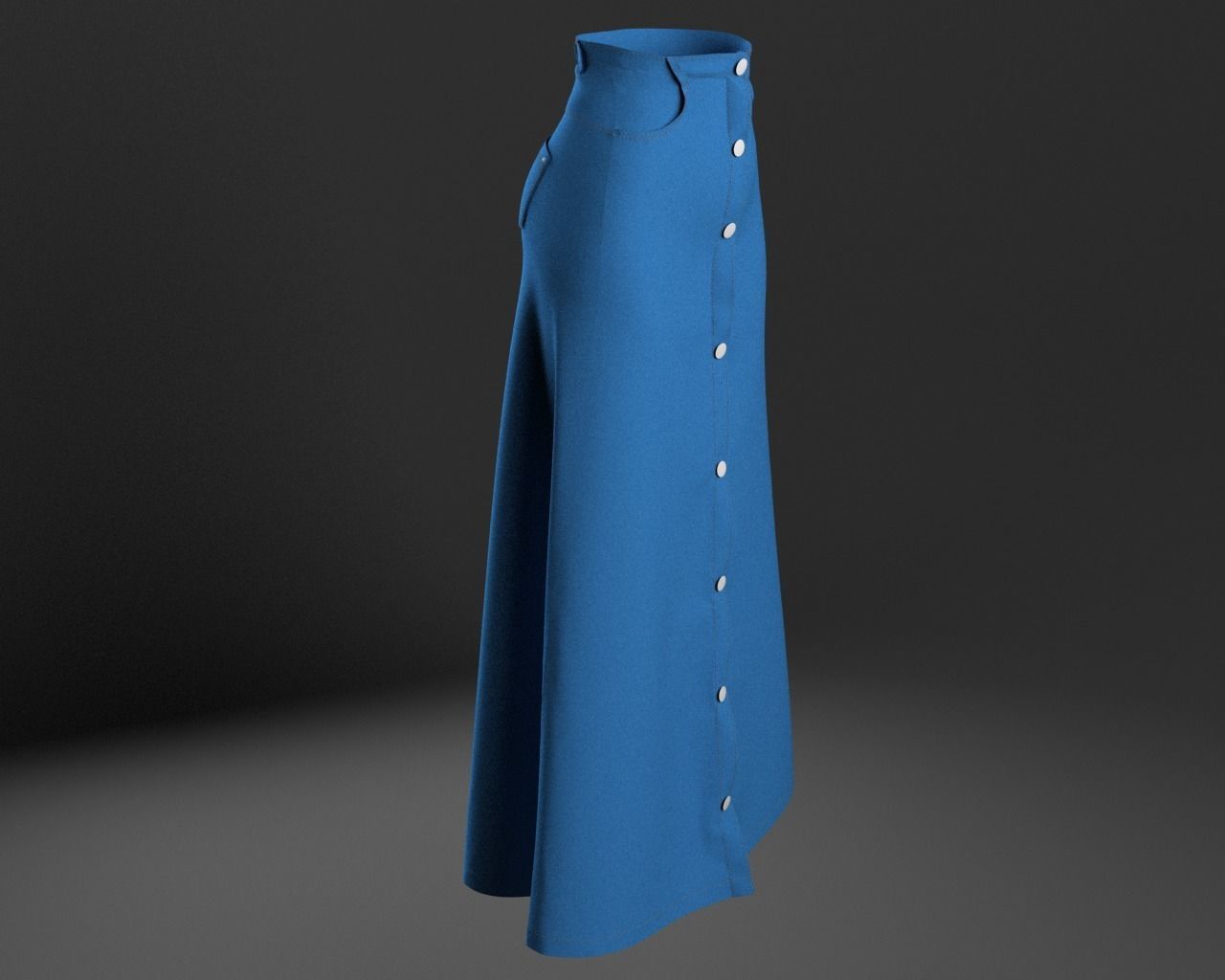 Stylish Designer Women Denim A line Skirt 3D model  3D model_6