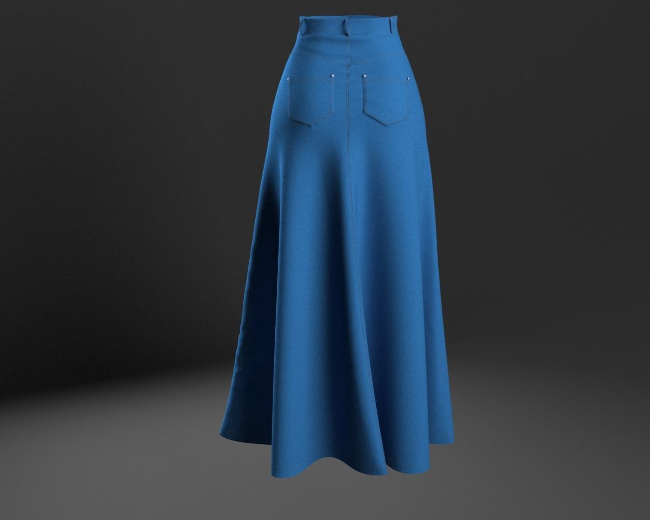 Stylish Designer Women Denim A line Skirt 3D model  3D model_5