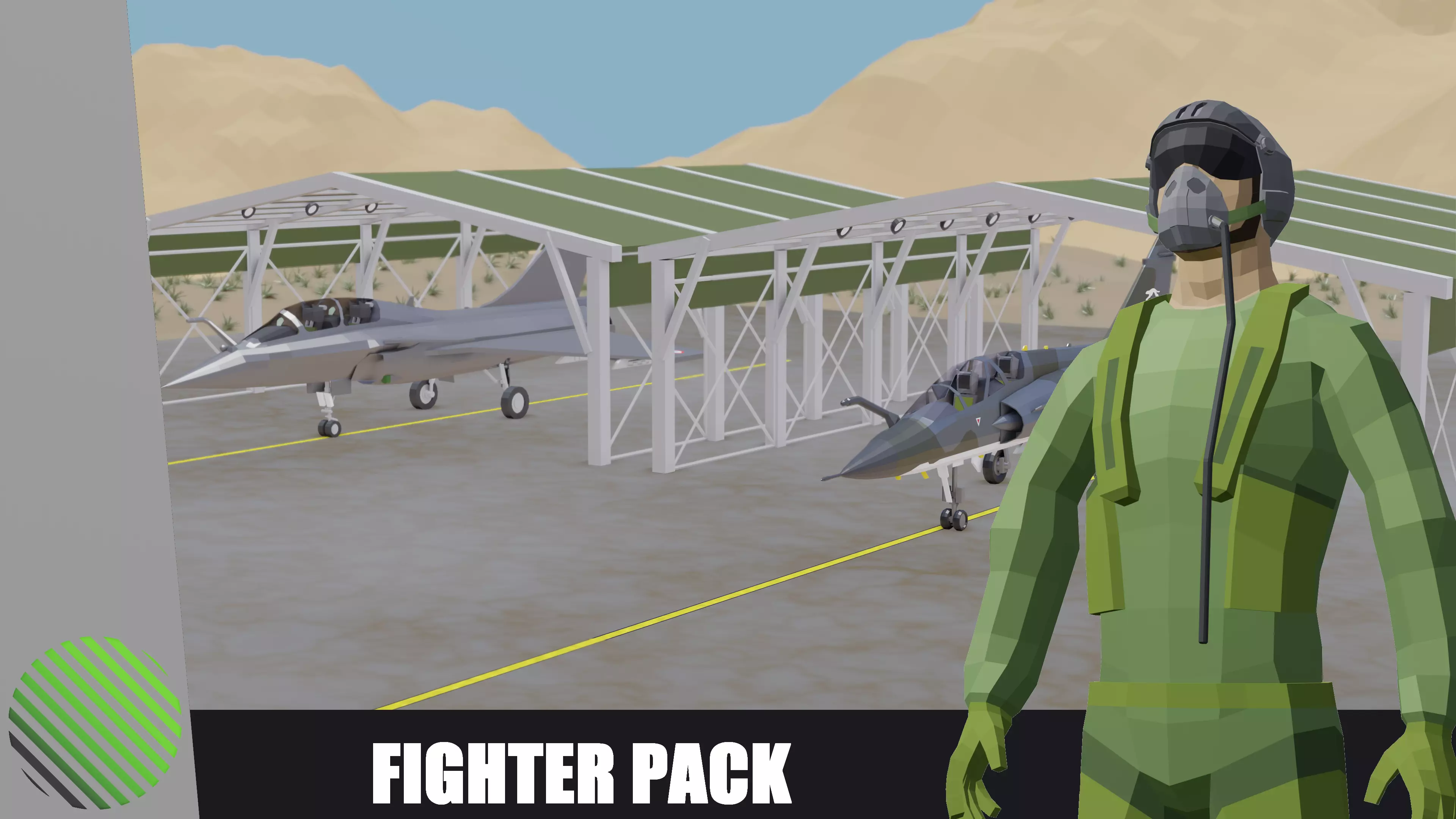 Fighter Jet French low poly pack Low-poly 3D model