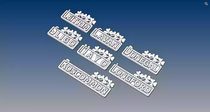 Irish Cities Pendant  3D print model