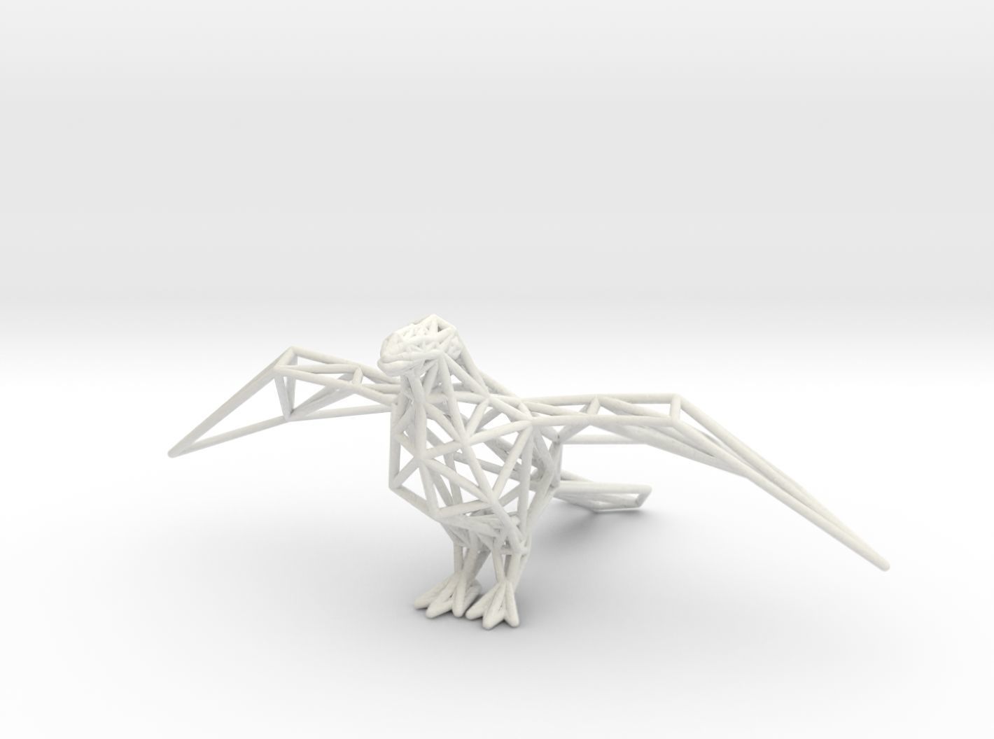 Oxpecker golden triangular sculpture 3D print model_25