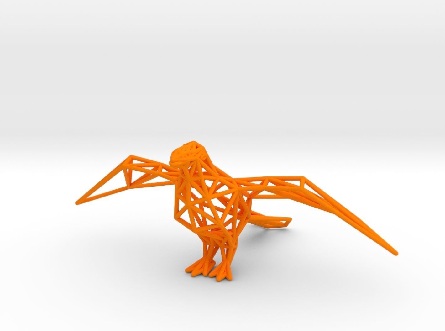 Oxpecker golden triangular sculpture 3D print model_33