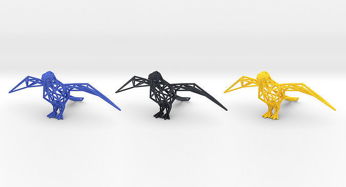 Oxpecker golden triangular sculpture 3D print model