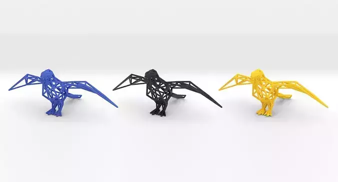 Oxpecker golden triangular sculpture 3D print model