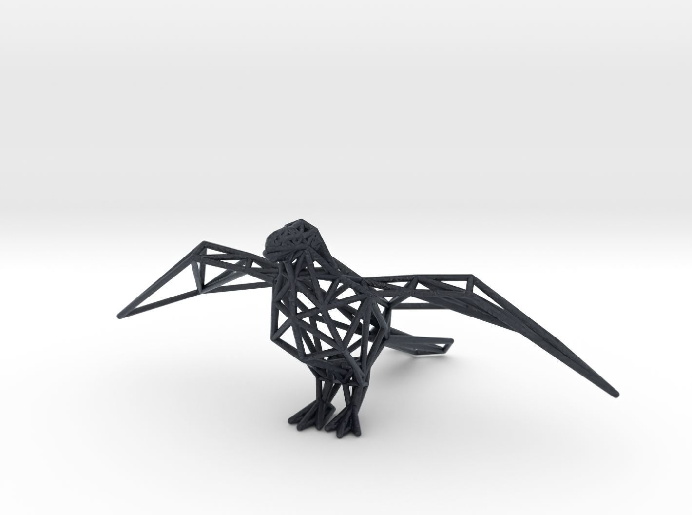 Oxpecker golden triangular sculpture 3D print model_41