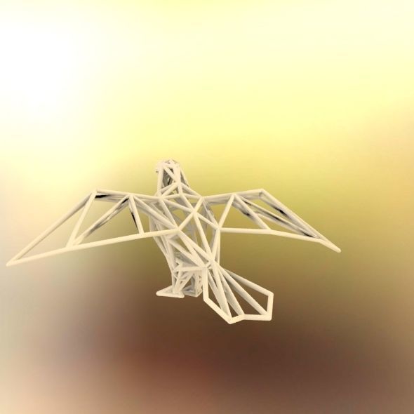 Oxpecker golden triangular sculpture 3D print model_56