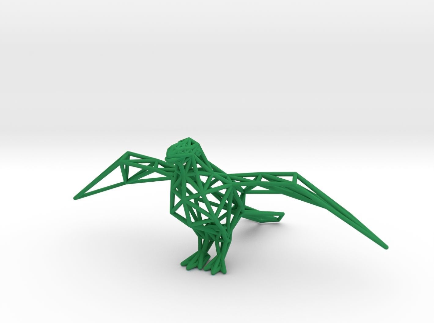 Oxpecker golden triangular sculpture 3D print model_32