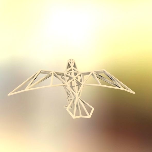 Oxpecker golden triangular sculpture 3D print model_55