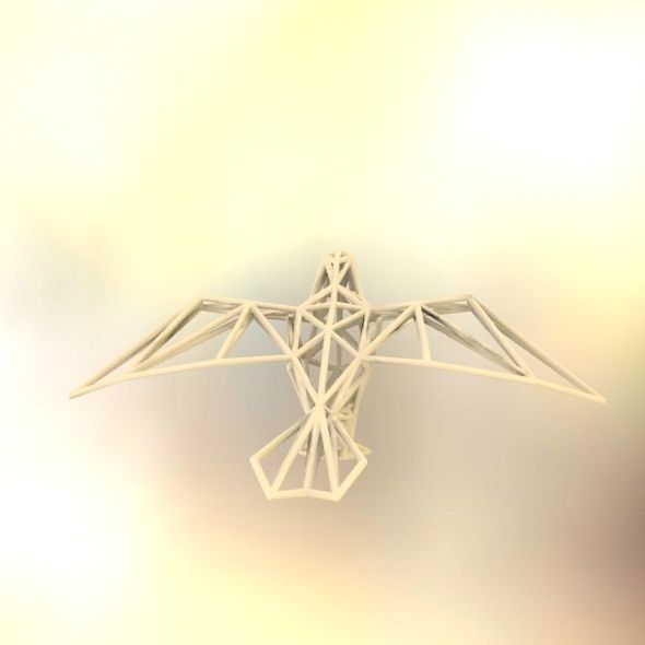 Oxpecker golden triangular sculpture 3D print model_54