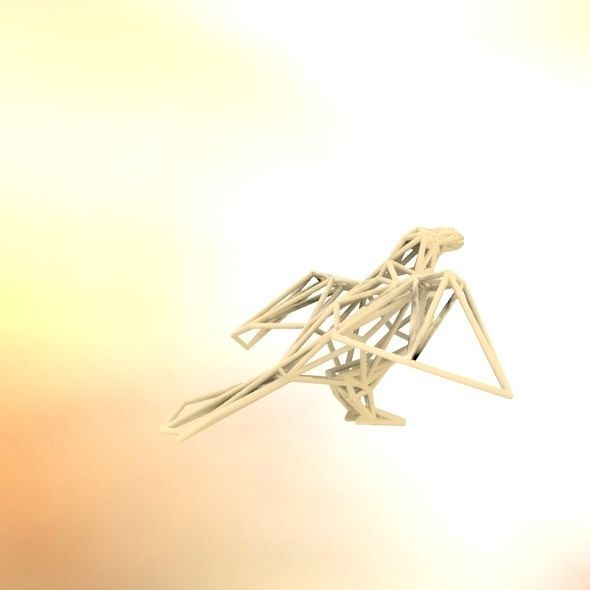 Oxpecker golden triangular sculpture 3D print model_51