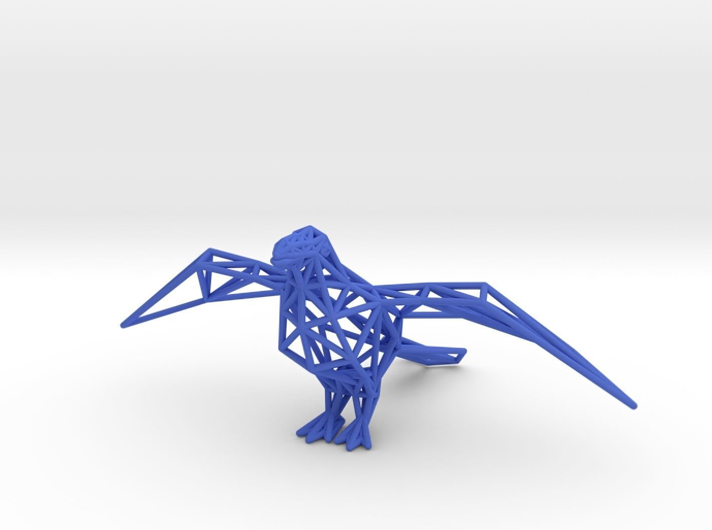 Oxpecker golden triangular sculpture 3D print model_30