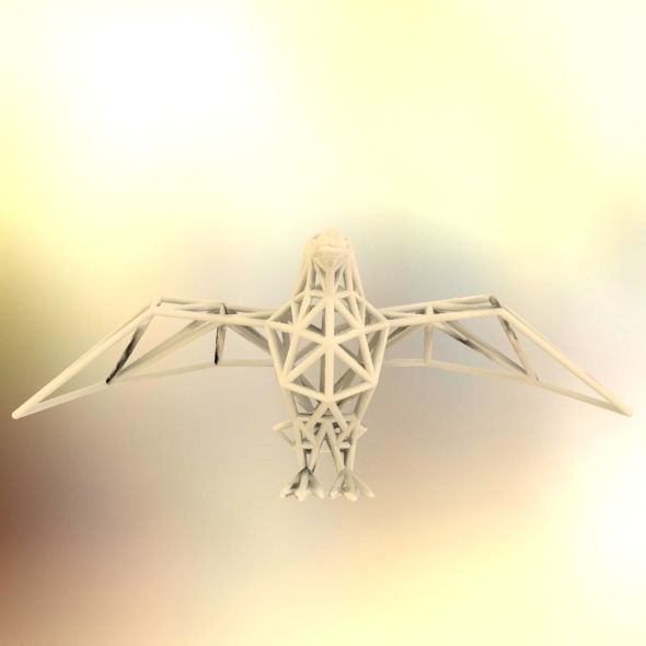 Oxpecker golden triangular sculpture 3D print model_42