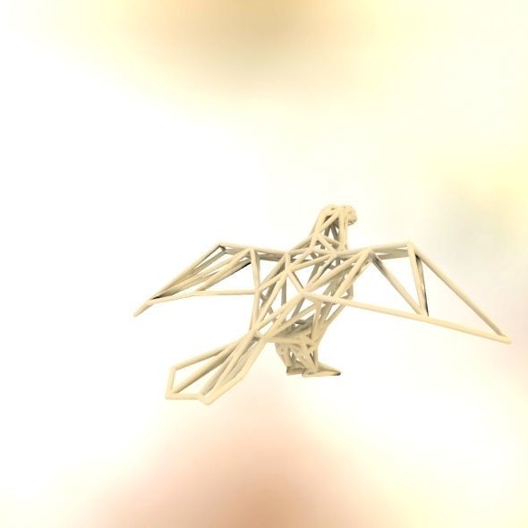 Oxpecker golden triangular sculpture 3D print model_52