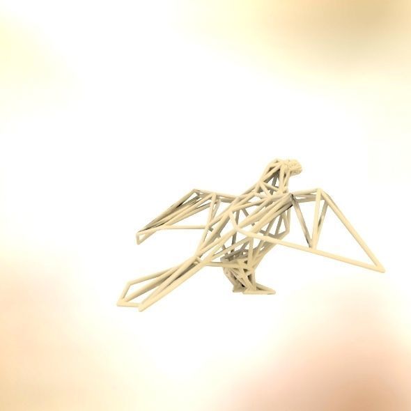 Oxpecker golden triangular sculpture 3D print model_50
