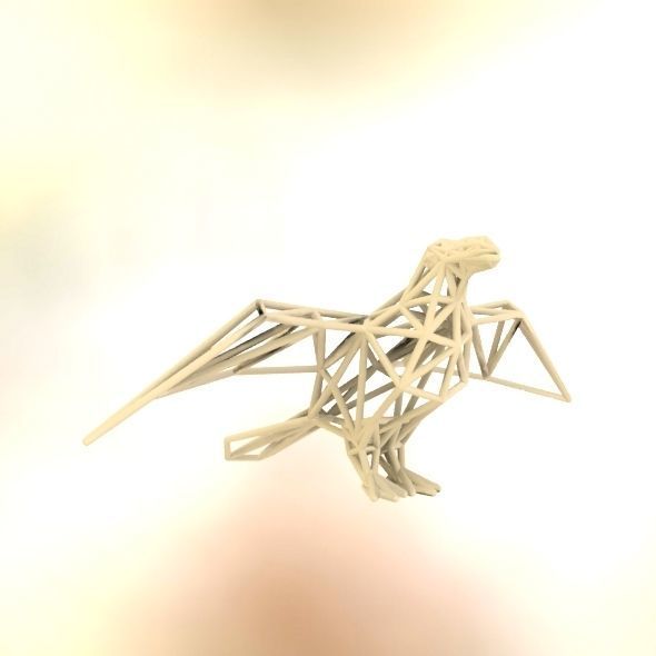 Oxpecker golden triangular sculpture 3D print model_44