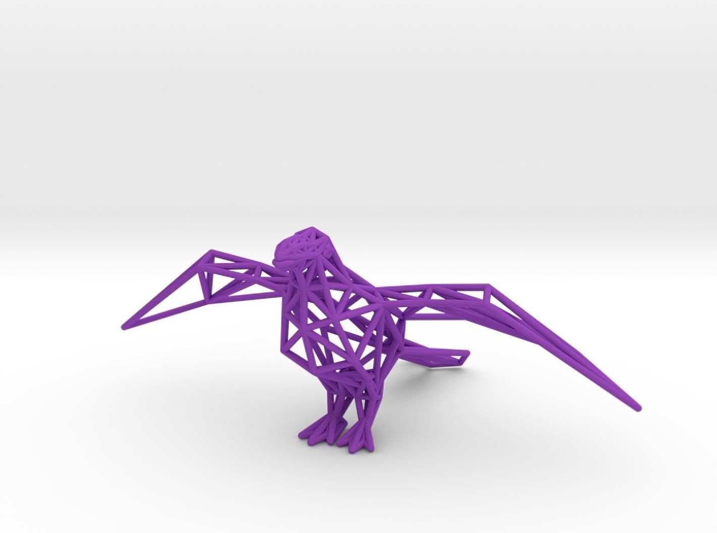 Oxpecker golden triangular sculpture 3D print model_27