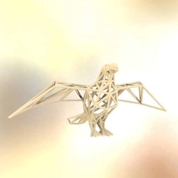 Oxpecker golden triangular sculpture 3D print model_45