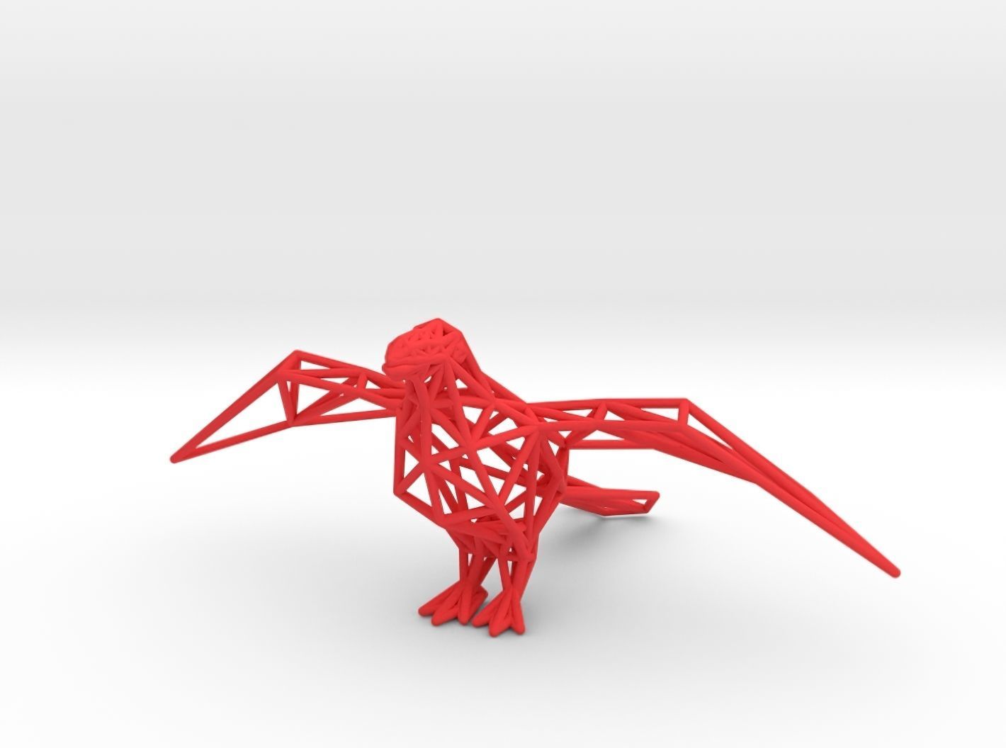 Oxpecker golden triangular sculpture 3D print model_28