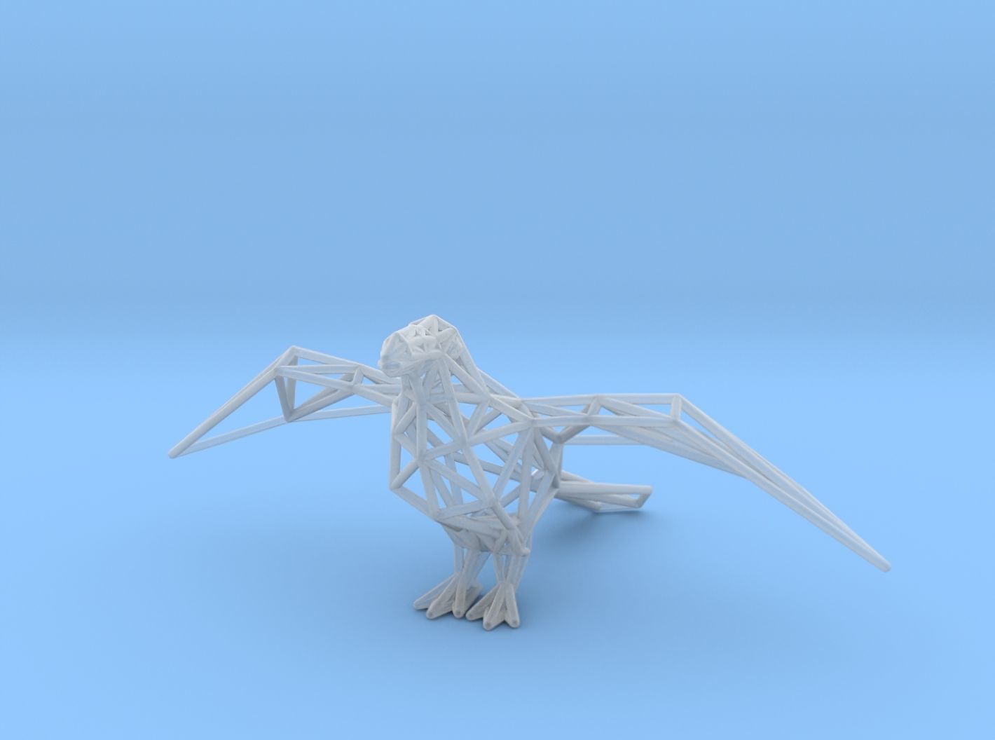 Oxpecker golden triangular sculpture 3D print model_34