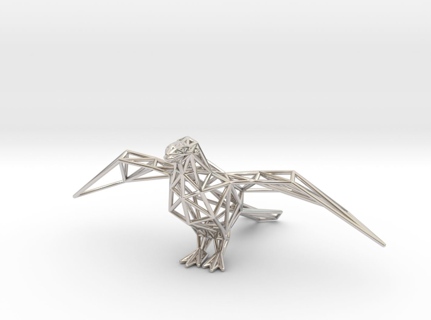 Oxpecker golden triangular sculpture 3D print model_37