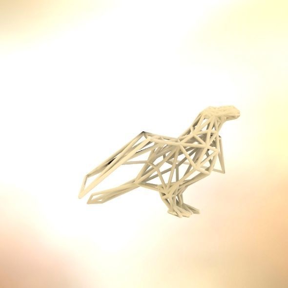 Oxpecker golden triangular sculpture 3D print model_46