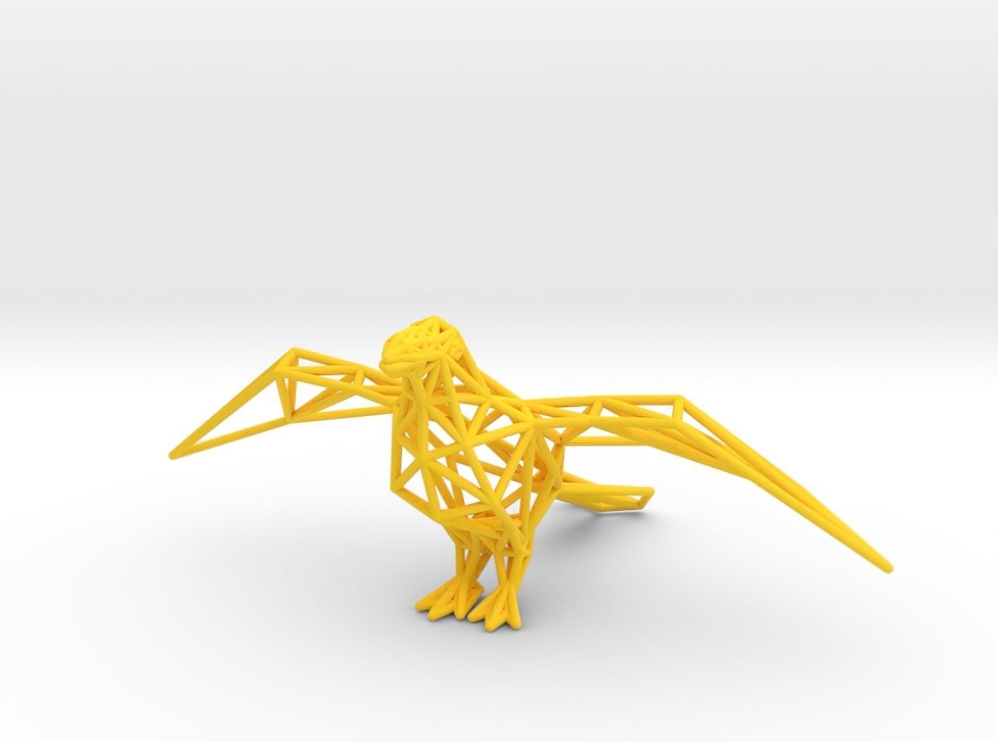 Oxpecker golden triangular sculpture 3D print model_31