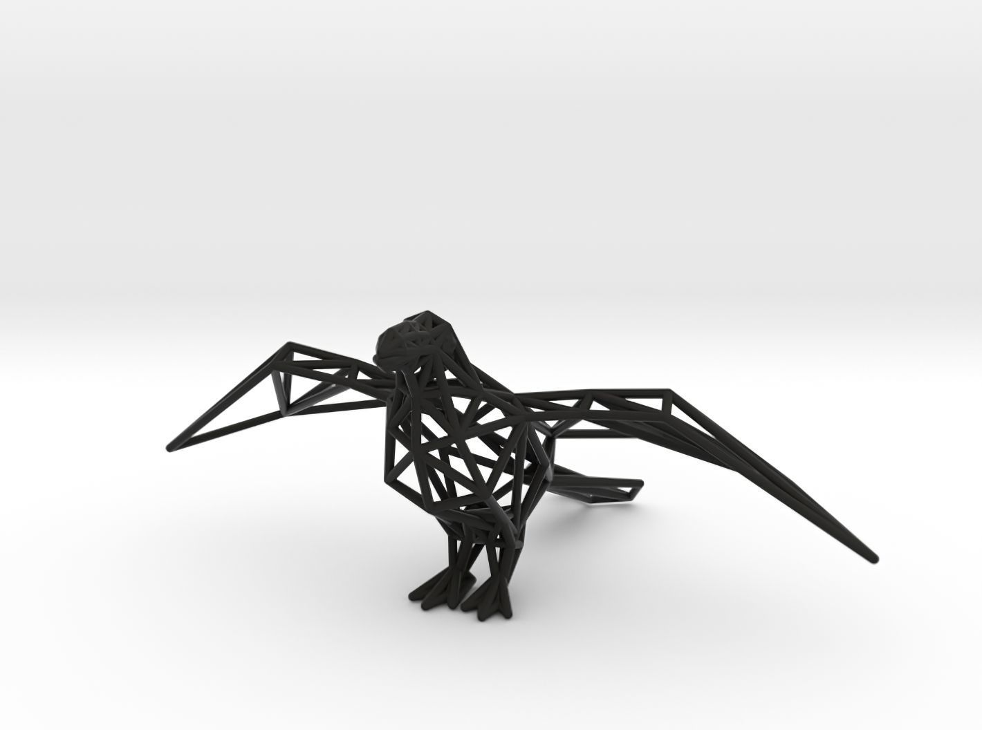 Oxpecker golden triangular sculpture 3D print model_26