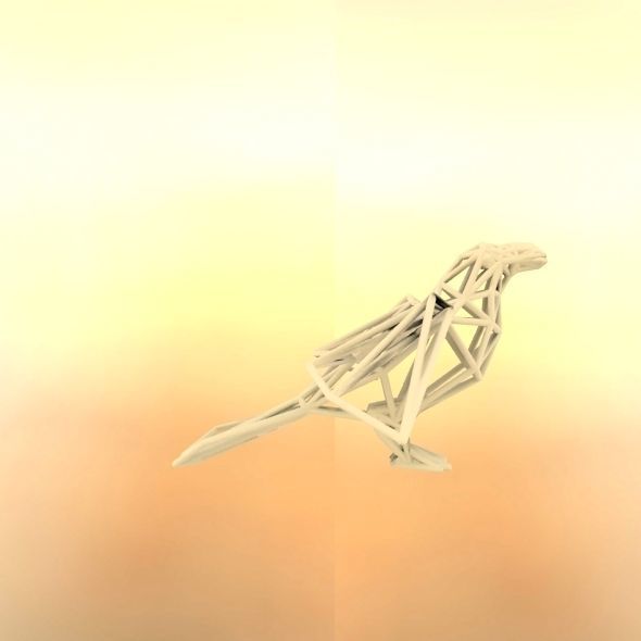 Oxpecker golden triangular sculpture 3D print model_48
