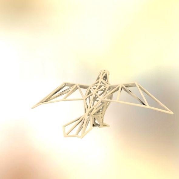 Oxpecker golden triangular sculpture 3D print model_53