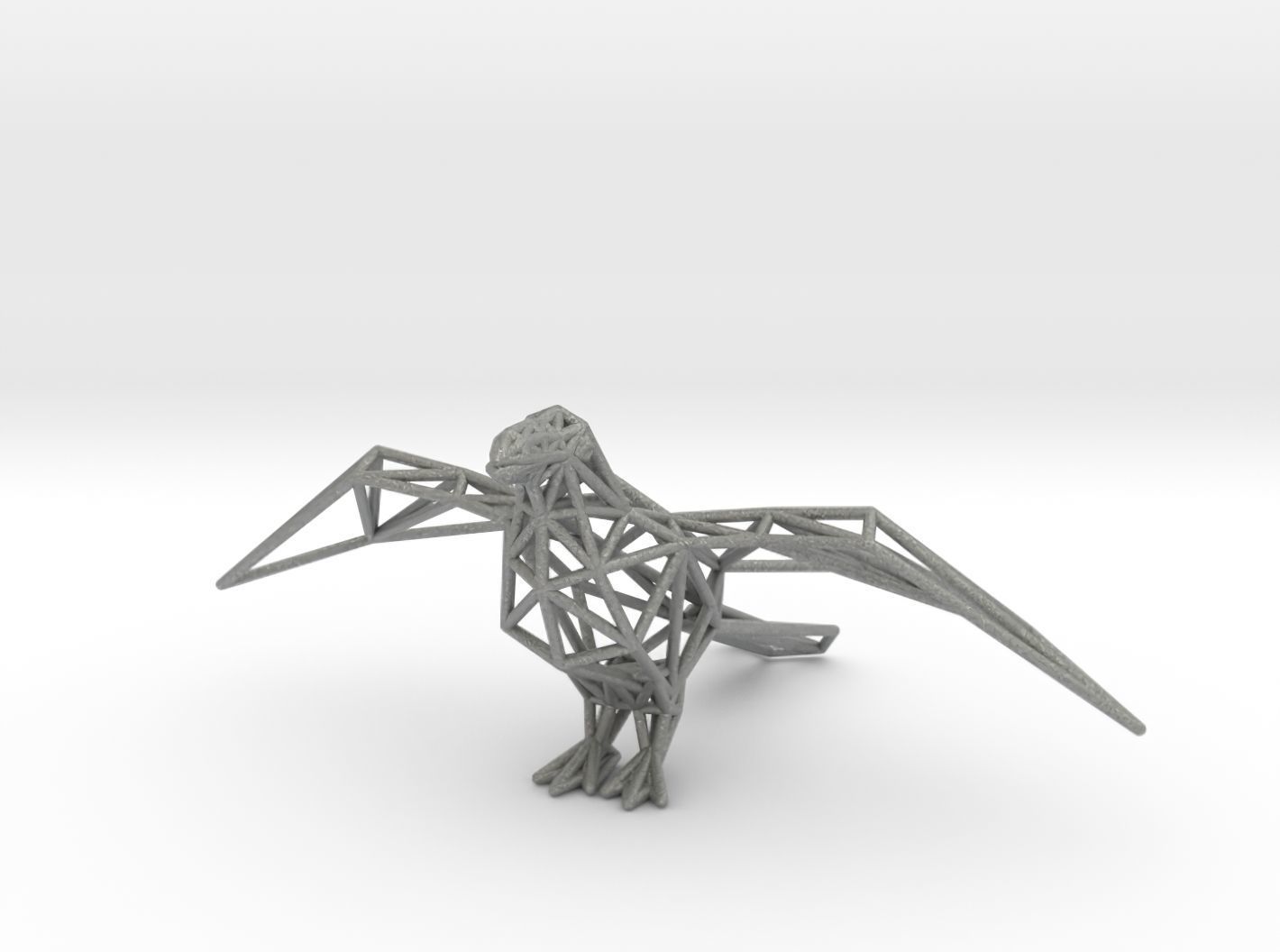 Oxpecker golden triangular sculpture 3D print model_40