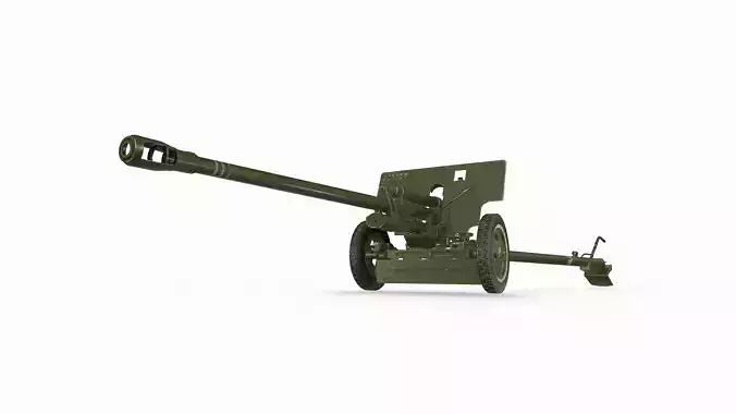 ZiS 3 soviet anti-tank gun Low-poly 3D model