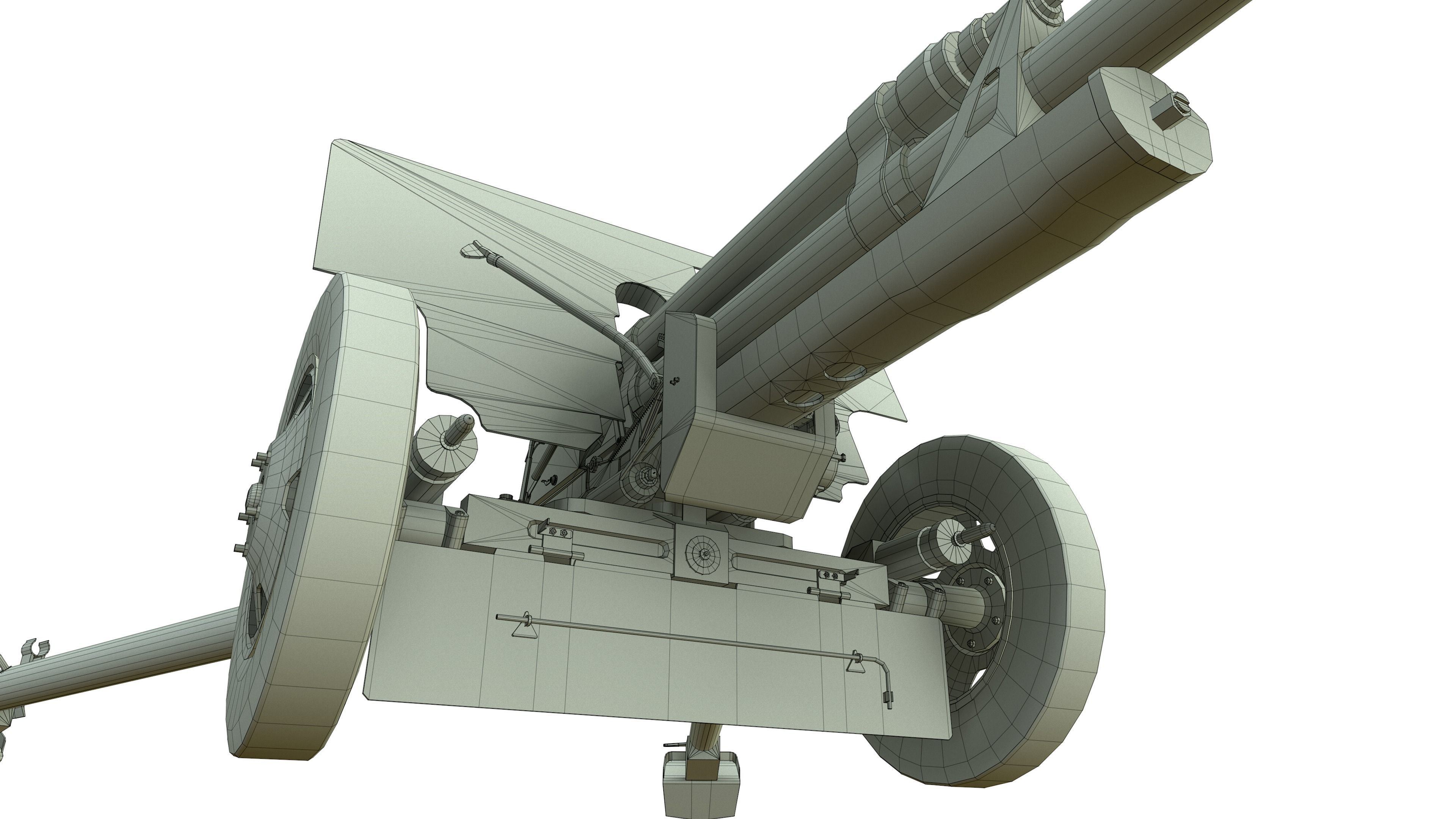 ZiS 3 soviet anti-tank gun Low-poly 3D model_15