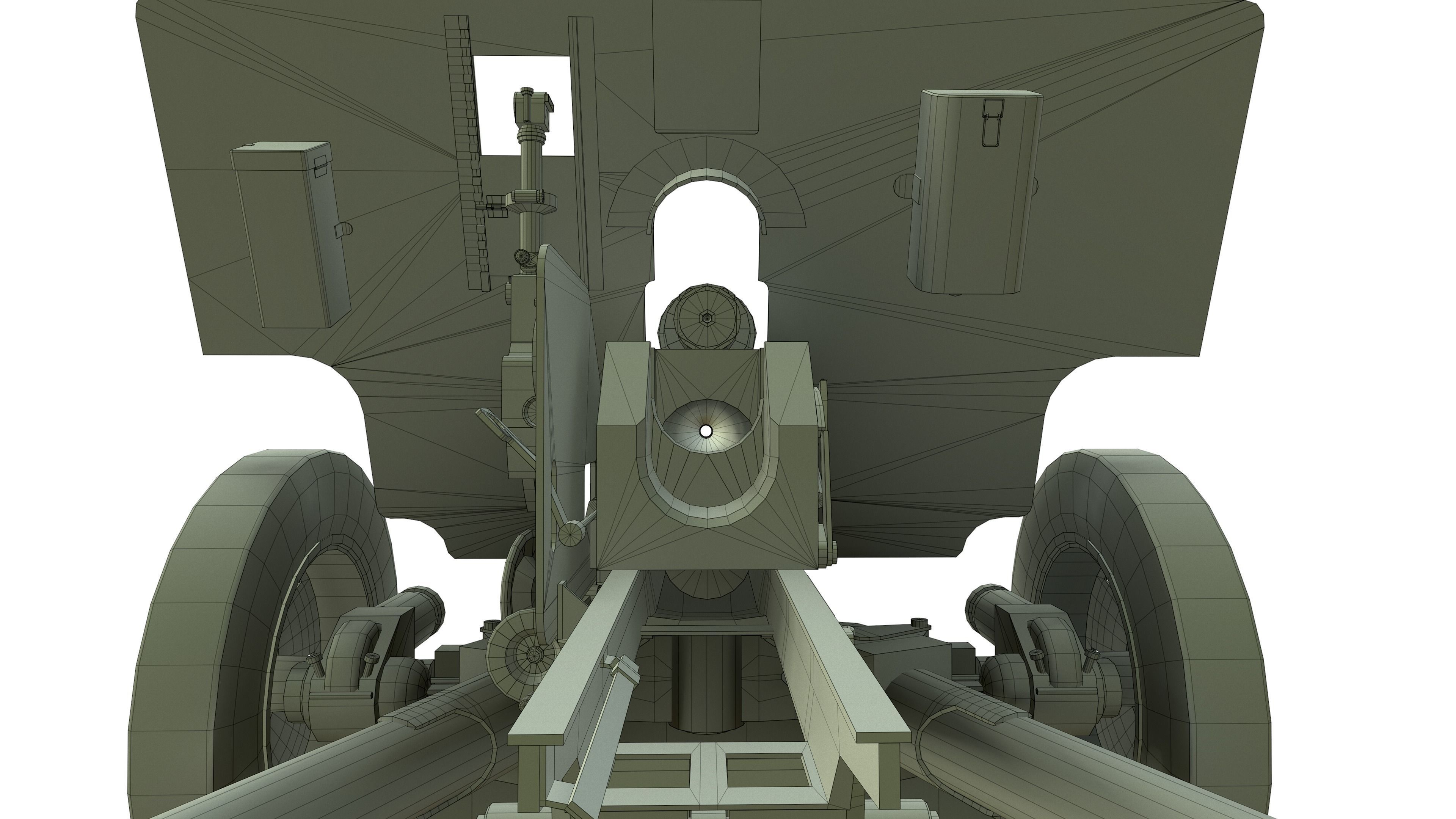 ZiS 3 soviet anti-tank gun Low-poly 3D model_11