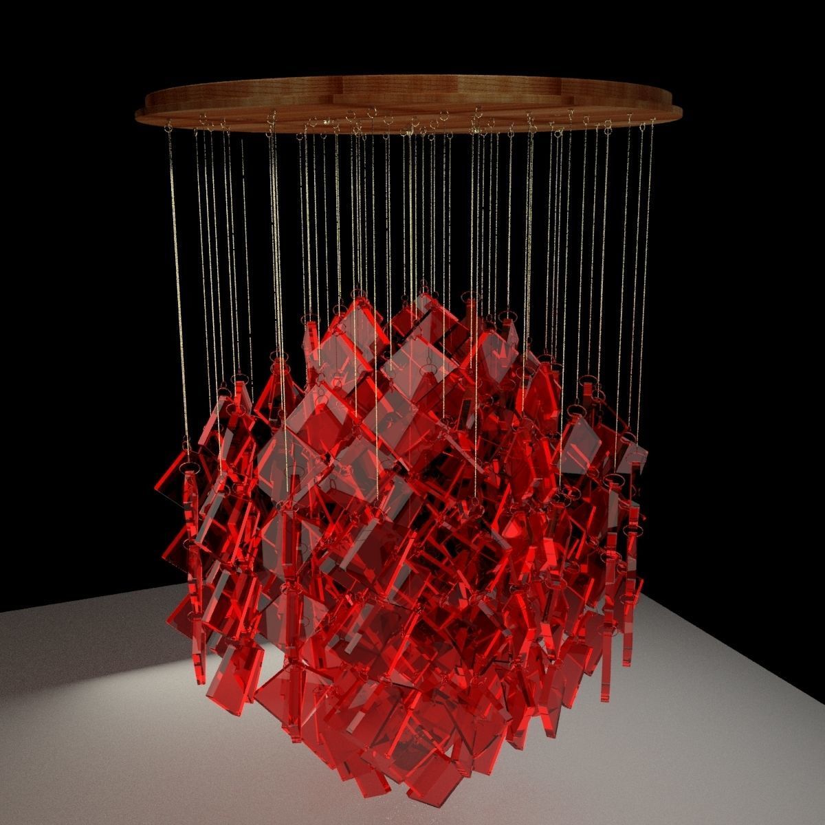 Chinese red lantern 3D model_1